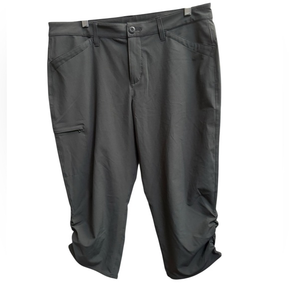 EDDIE BAUER Women's Ruched Capri Hiking Pants Size 12 Gray Travel Stretch - Picture 14 of 14